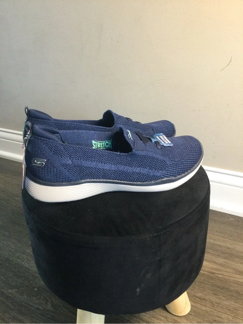 Skechers Blue Knit Slip-On Walking Shoe